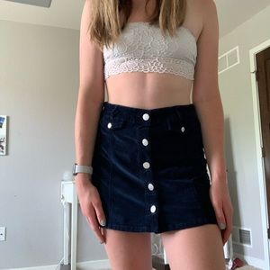 NAVY BLUE BDG CORDUROY MINI SKIRT